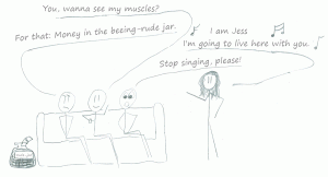 Jess's singing is fine.